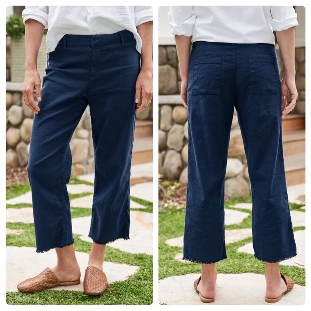 Frank & Eileen Kinsale Trouser Pant Performance Linen Navy